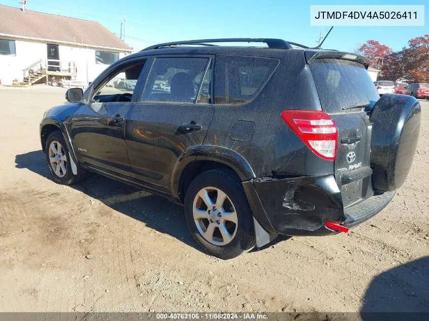 2010 Toyota Rav4 Limited VIN: JTMDF4DV4A5026411 Lot: 40763106