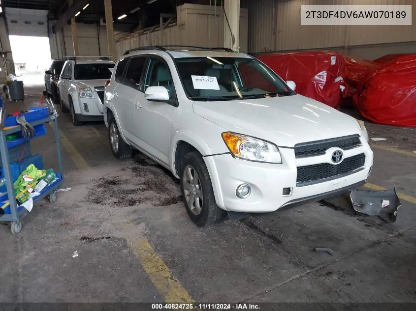 2010 Toyota Rav4 Limited VIN: 2T3DF4DV6AW070189 Lot: 40824725