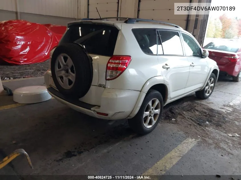 2010 Toyota Rav4 Limited VIN: 2T3DF4DV6AW070189 Lot: 40824725