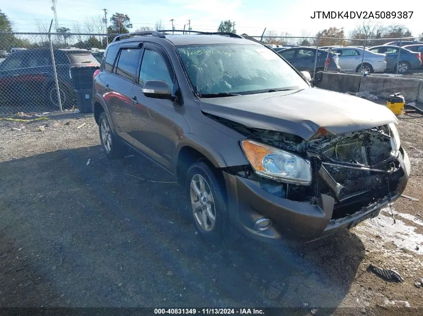 2010 Toyota Rav4 Limited VIN: JTMDK4DV2A5089387 Lot: 40831349