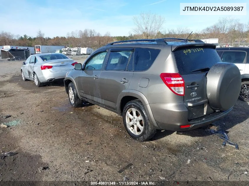 2010 Toyota Rav4 Limited VIN: JTMDK4DV2A5089387 Lot: 40831349