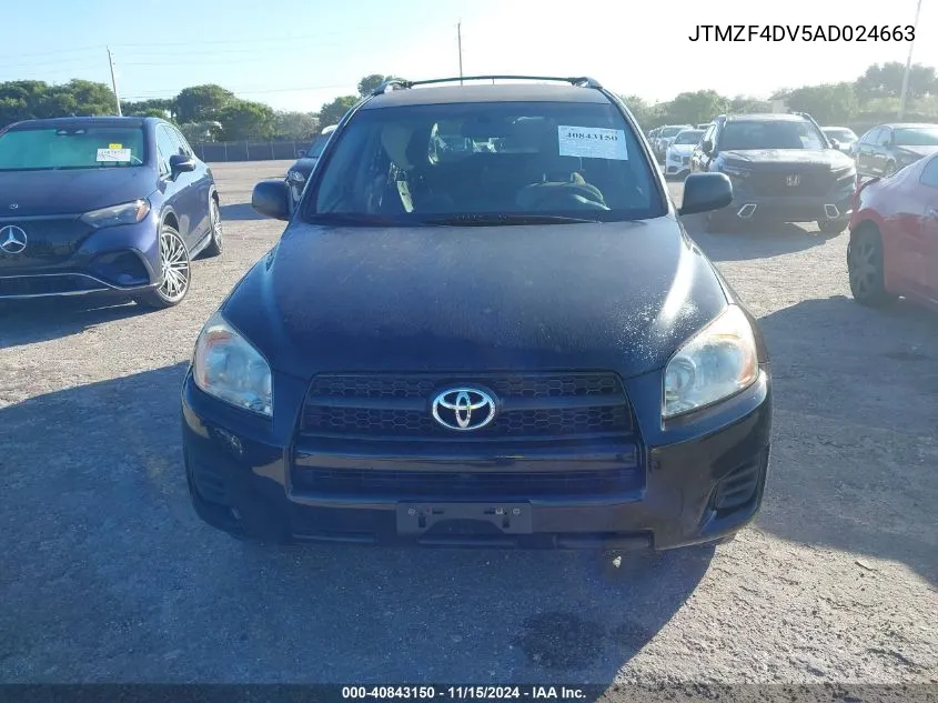 2010 Toyota Rav4 VIN: JTMZF4DV5AD024663 Lot: 40843150