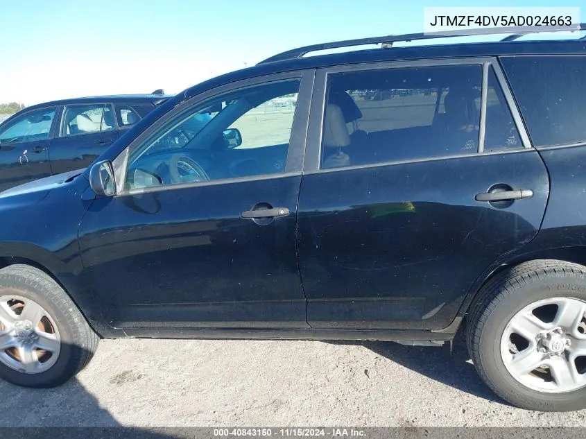 2010 Toyota Rav4 VIN: JTMZF4DV5AD024663 Lot: 40843150