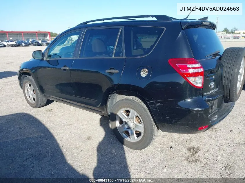 2010 Toyota Rav4 VIN: JTMZF4DV5AD024663 Lot: 40843150