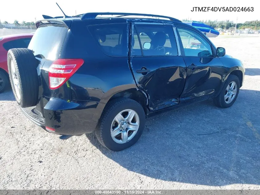 2010 Toyota Rav4 VIN: JTMZF4DV5AD024663 Lot: 40843150