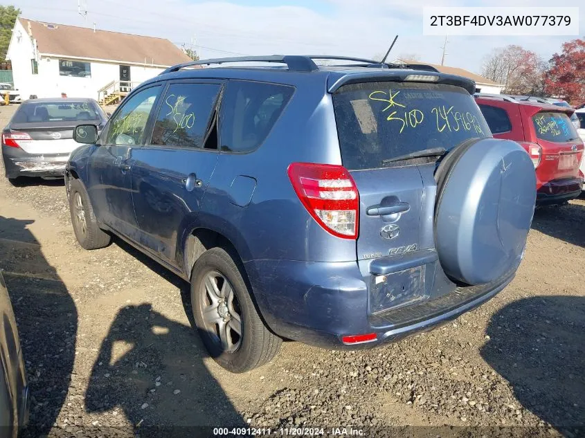 2010 Toyota Rav4 VIN: 2T3BF4DV3AW077379 Lot: 40912411