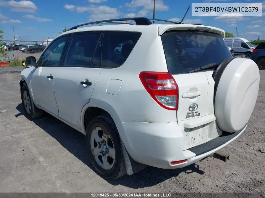 2011 Toyota Rav4 VIN: 2T3BF4DV4BW102579 Lot: 12019425