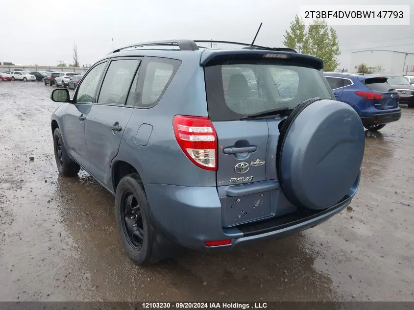 2011 Toyota Rav4 VIN: 2T3BF4DV0BW147793 Lot: 12103230