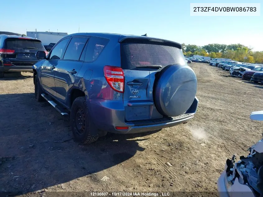 2011 Toyota Rav4 VIN: 2T3ZF4DV0BW086783 Lot: 12130807