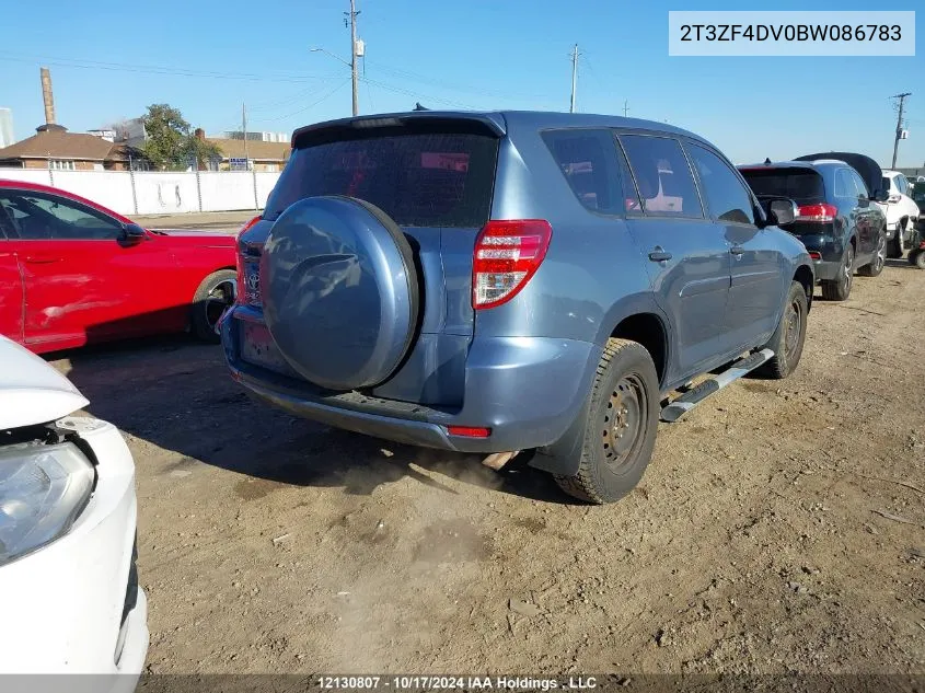 2011 Toyota Rav4 VIN: 2T3ZF4DV0BW086783 Lot: 12130807