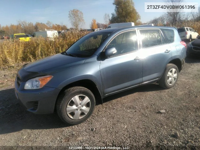 2011 Toyota Rav4 VIN: 2T3ZF4DV0BW061396 Lot: 12132895