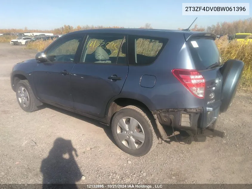 2011 Toyota Rav4 VIN: 2T3ZF4DV0BW061396 Lot: 12132895