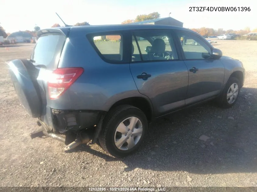 2011 Toyota Rav4 VIN: 2T3ZF4DV0BW061396 Lot: 12132895