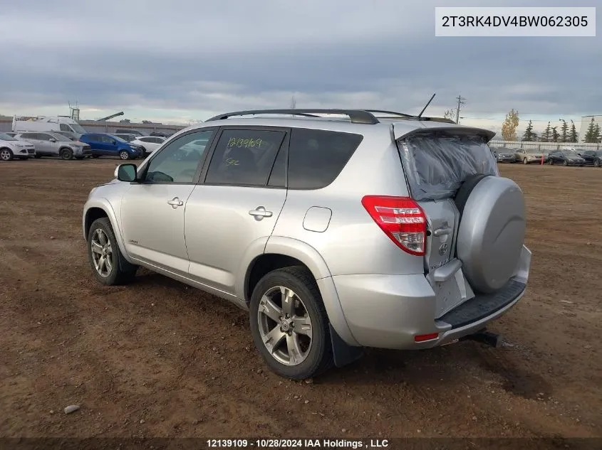 2011 Toyota Rav4 Sport VIN: 2T3RK4DV4BW062305 Lot: 12139109