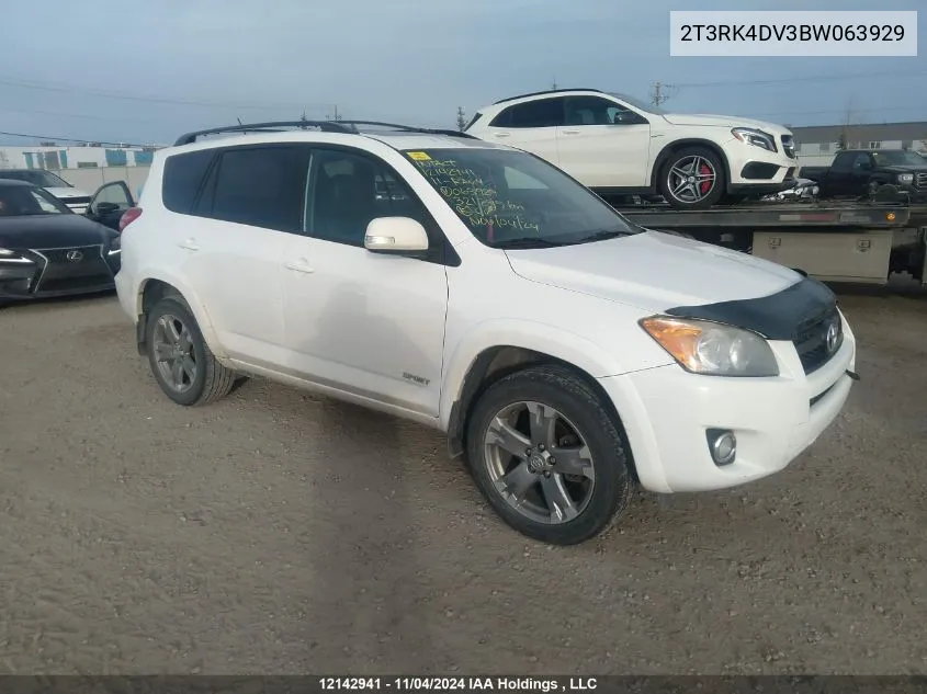 2011 Toyota Rav4 Sport VIN: 2T3RK4DV3BW063929 Lot: 12142941