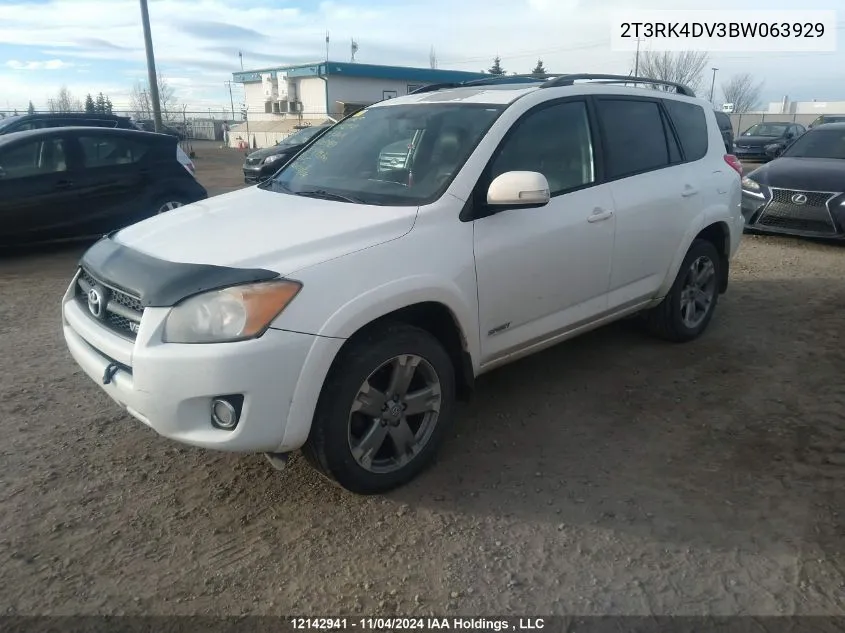 2011 Toyota Rav4 Sport VIN: 2T3RK4DV3BW063929 Lot: 12142941