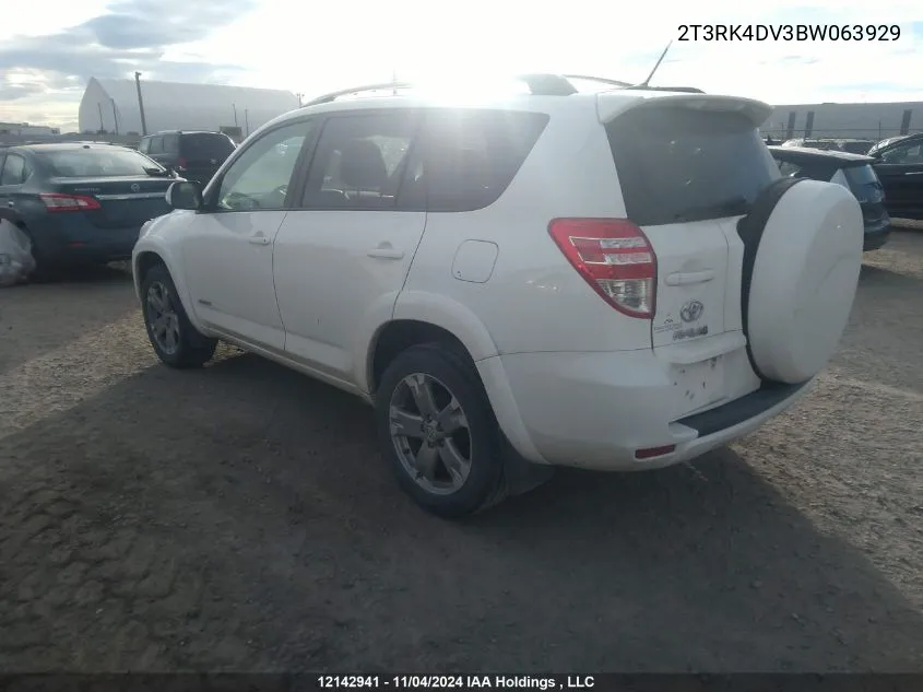 2011 Toyota Rav4 Sport VIN: 2T3RK4DV3BW063929 Lot: 12142941