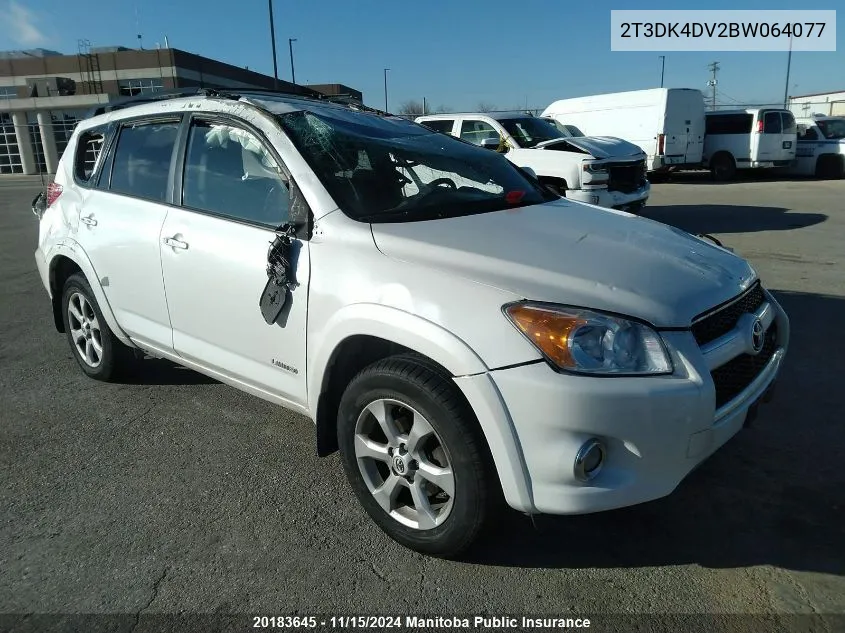 2011 Toyota Rav4 Limited V6 VIN: 2T3DK4DV2BW064077 Lot: 20183645