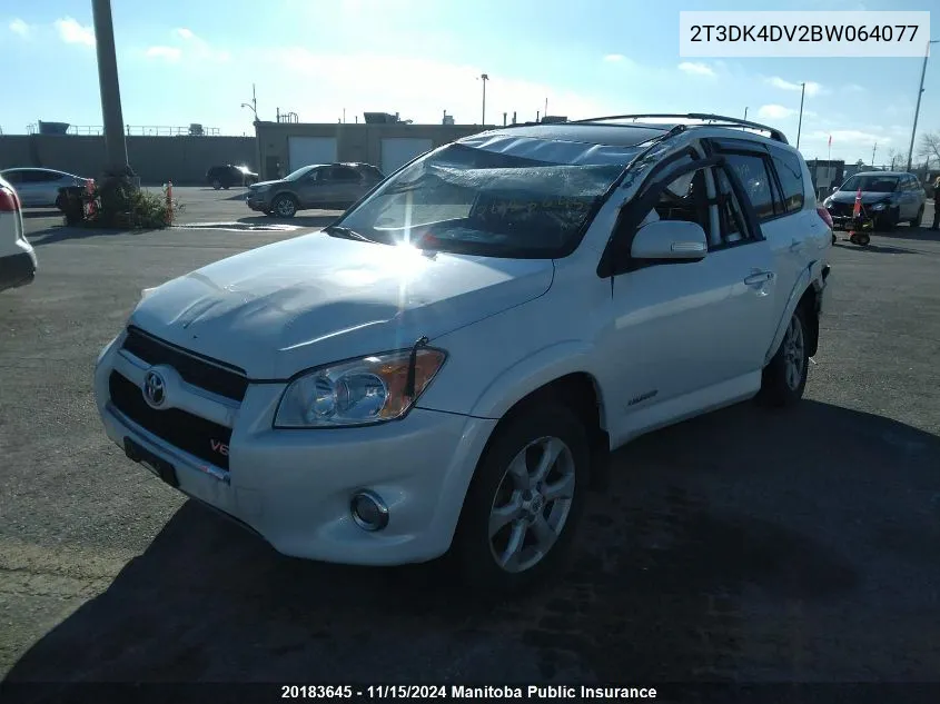 2011 Toyota Rav4 Limited V6 VIN: 2T3DK4DV2BW064077 Lot: 20183645