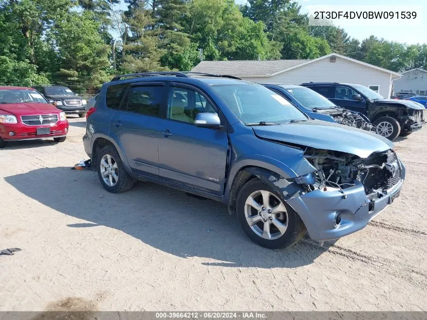 2011 Toyota Rav4 Limited VIN: 2T3DF4DV0BW091539 Lot: 39664212