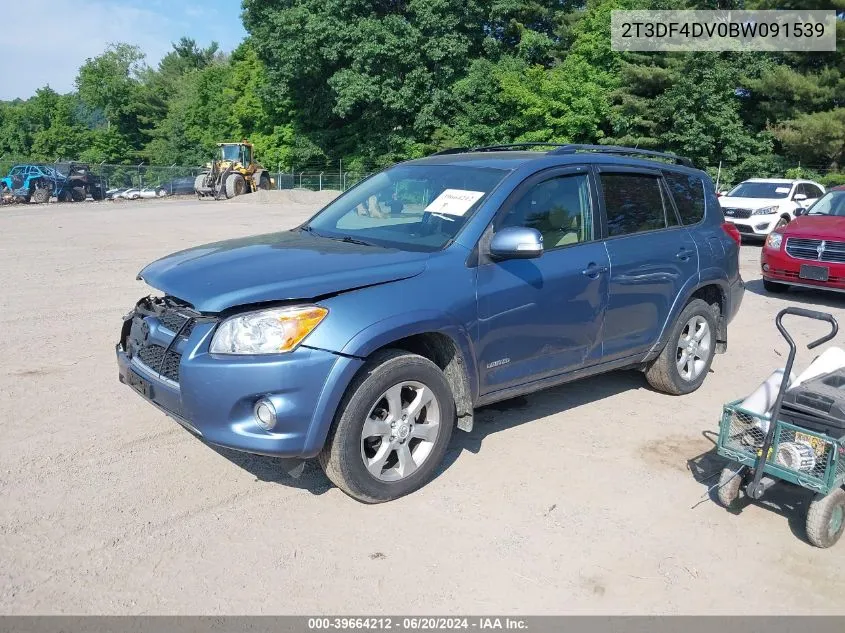 2011 Toyota Rav4 Limited VIN: 2T3DF4DV0BW091539 Lot: 39664212