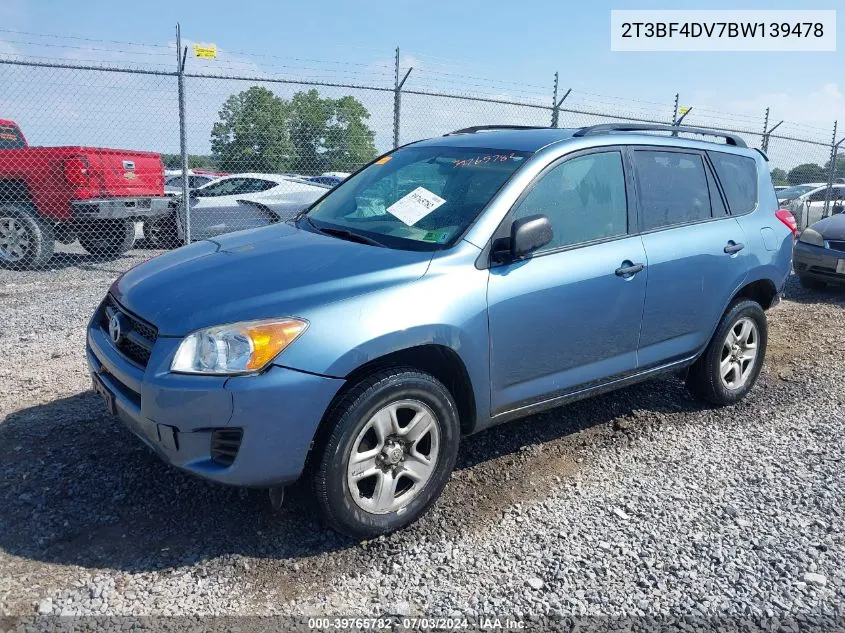 2011 Toyota Rav4 VIN: 2T3BF4DV7BW139478 Lot: 39765782