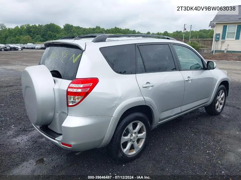 2T3DK4DV9BW063038 2011 Toyota Rav4 Limited V6