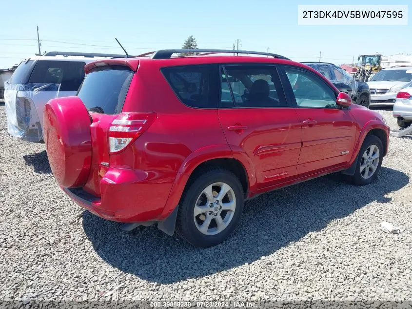 2011 Toyota Rav4 Limited V6 VIN: 2T3DK4DV5BW047595 Lot: 39888280