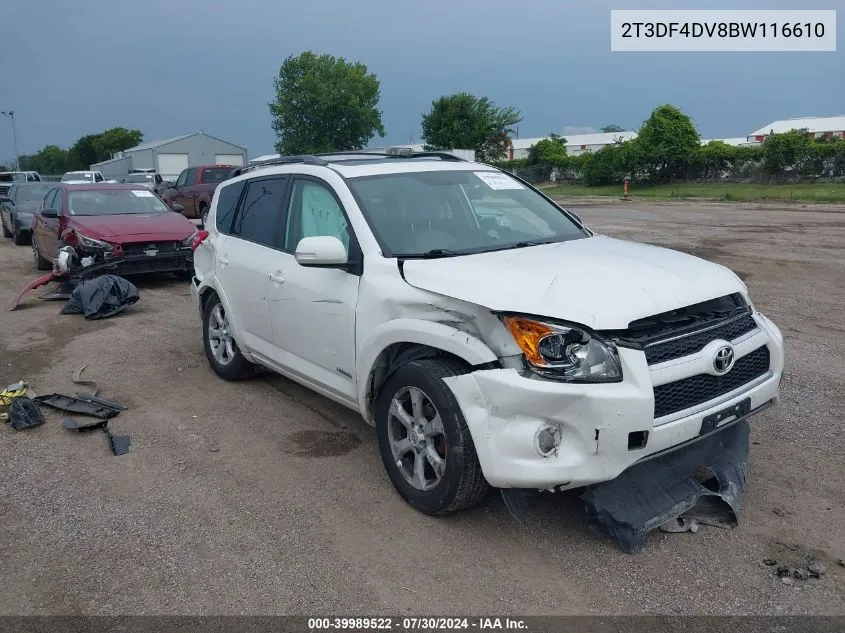 2011 Toyota Rav4 Limited VIN: 2T3DF4DV8BW116610 Lot: 39989522