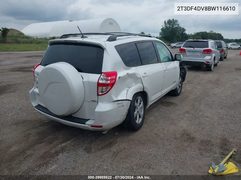 2011 Toyota Rav4 Limited VIN: 2T3DF4DV8BW116610 Lot: 39989522