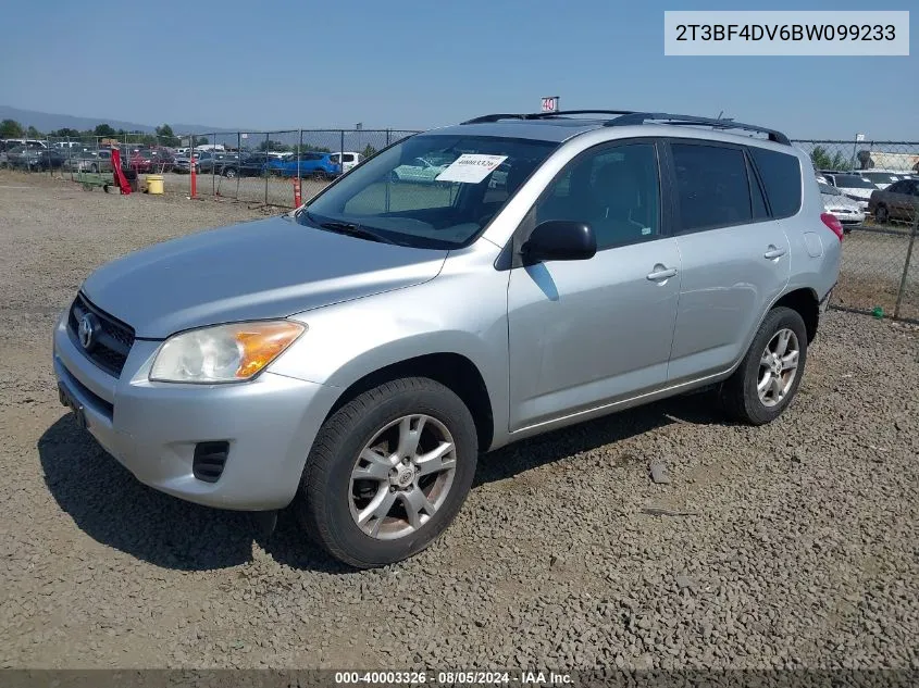 2011 Toyota Rav4 VIN: 2T3BF4DV6BW099233 Lot: 40003326