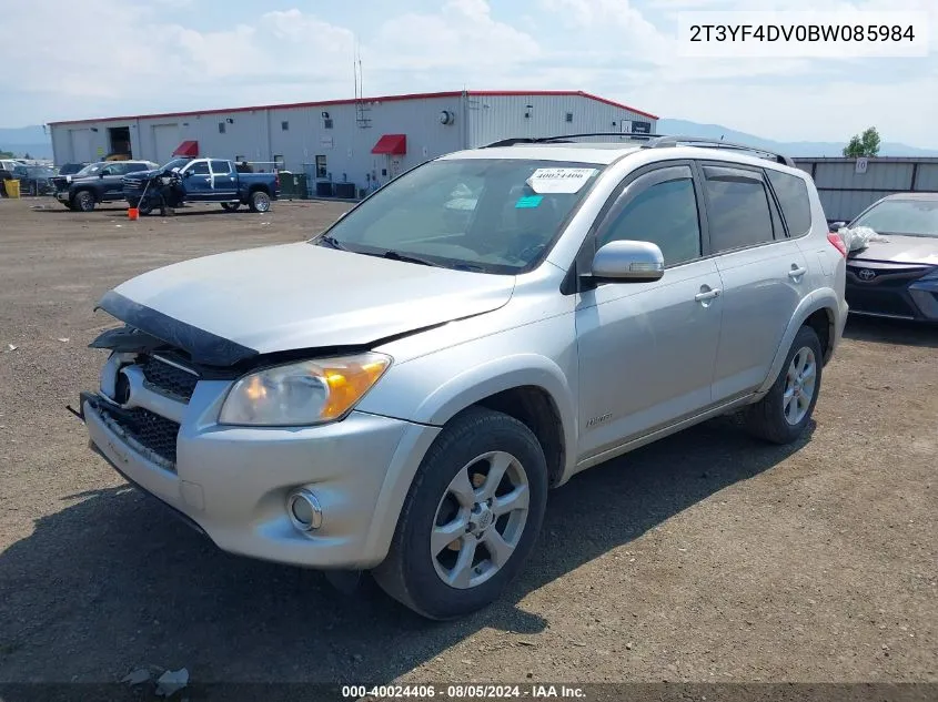 2011 Toyota Rav4 Limited VIN: 2T3YF4DV0BW085984 Lot: 40024406