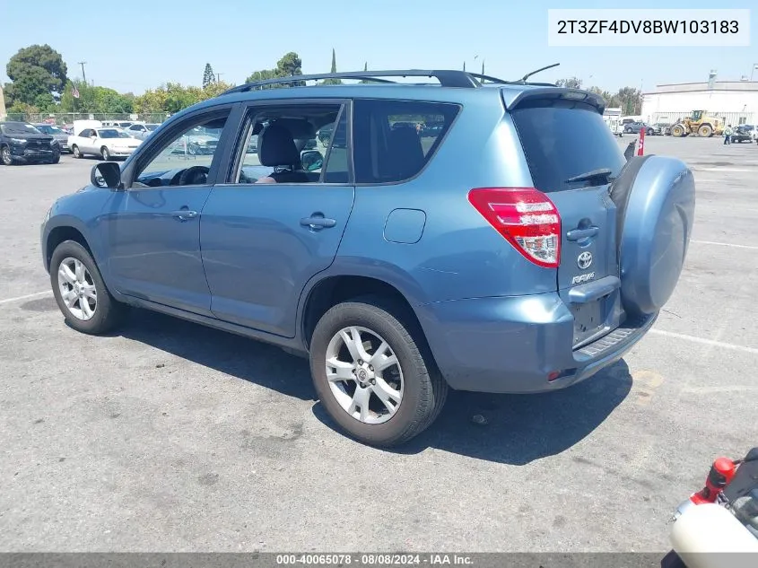 2011 Toyota Rav4 VIN: 2T3ZF4DV8BW103183 Lot: 40065078