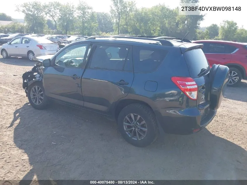 2011 Toyota Rav4 VIN: 2T3BF4DVXBW098148 Lot: 40075480