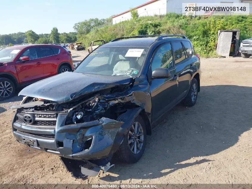 2011 Toyota Rav4 VIN: 2T3BF4DVXBW098148 Lot: 40075480