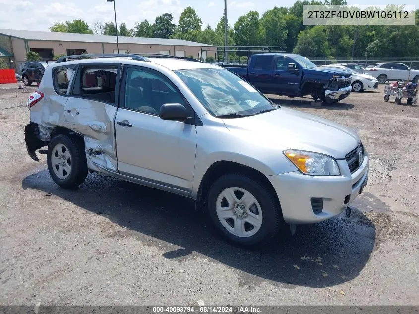 2011 Toyota Rav4 VIN: 2T3ZF4DV0BW106112 Lot: 40093794