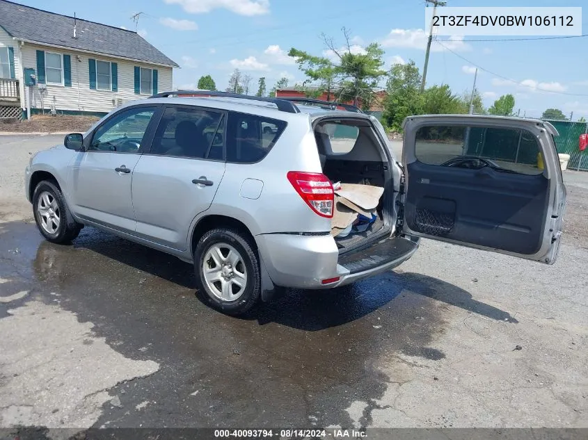 2011 Toyota Rav4 VIN: 2T3ZF4DV0BW106112 Lot: 40093794