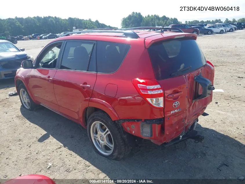 2011 Toyota Rav4 Limited VIN: 2T3DK4DV4BW060418 Lot: 40141024