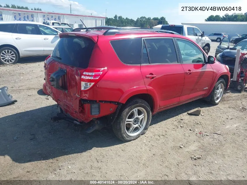 2011 Toyota Rav4 Limited VIN: 2T3DK4DV4BW060418 Lot: 40141024