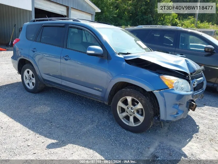 2011 Toyota Rav4 Limited VIN: 2T3DF4DV9BW118477 Lot: 40157703