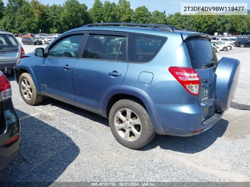 2011 Toyota Rav4 Limited VIN: 2T3DF4DV9BW118477 Lot: 40157703