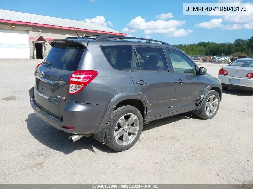 2011 Toyota Rav4 Sport VIN: JTMRF4DV1B5043173 Lot: 40157946