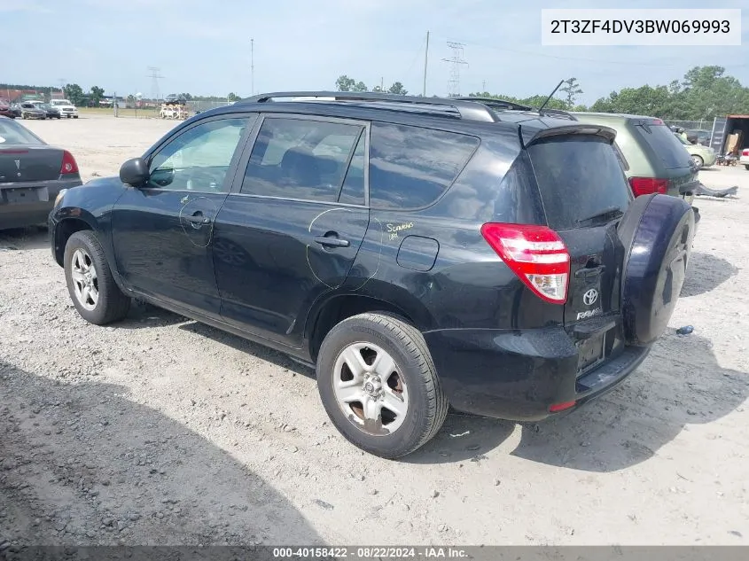 2011 Toyota Rav4 VIN: 2T3ZF4DV3BW069993 Lot: 40158422