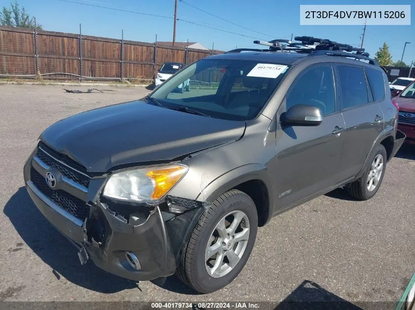 2011 Toyota Rav4 Limited VIN: 2T3DF4DV7BW115206 Lot: 40179734