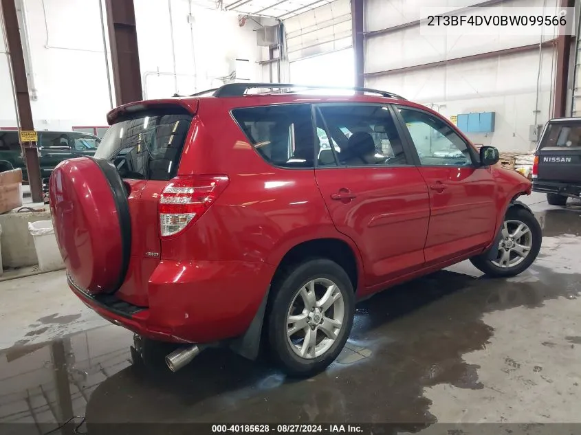 2011 Toyota Rav4 VIN: 2T3BF4DV0BW099566 Lot: 40185628