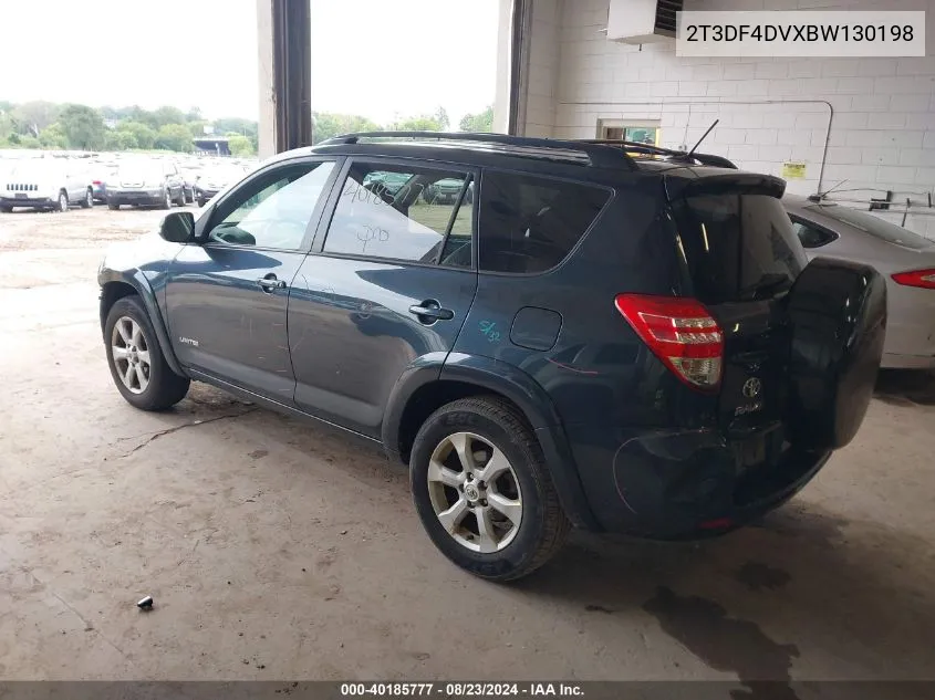 2011 Toyota Rav4 Limited VIN: 2T3DF4DVXBW130198 Lot: 40185777