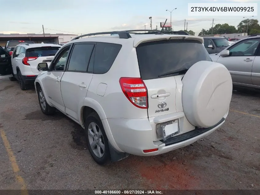 2011 Toyota Rav4 Limited V6 VIN: 2T3YK4DV6BW009925 Lot: 40186600