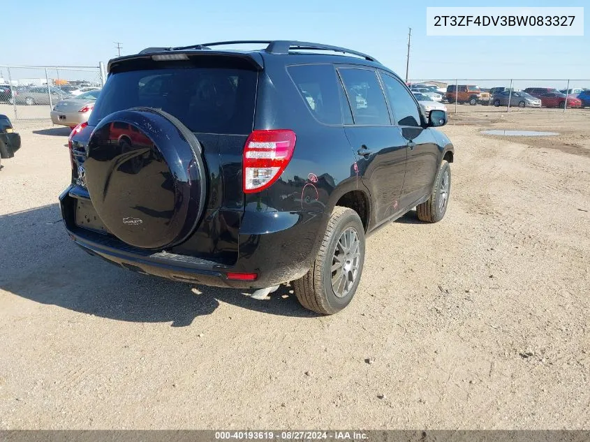 2011 Toyota Rav4 VIN: 2T3ZF4DV3BW083327 Lot: 40193619