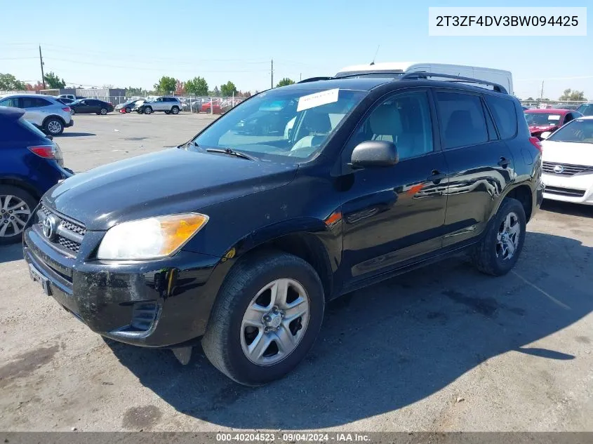 2011 Toyota Rav4 VIN: 2T3ZF4DV3BW094425 Lot: 40204523