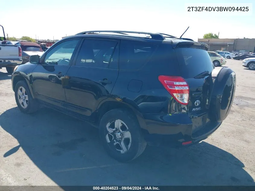 2011 Toyota Rav4 VIN: 2T3ZF4DV3BW094425 Lot: 40204523